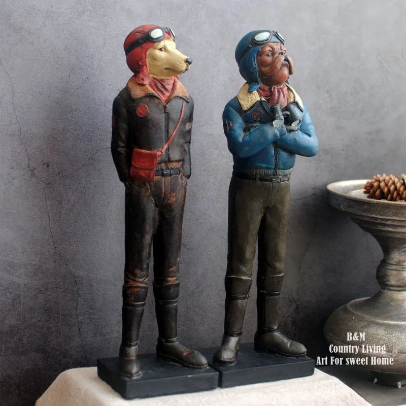 

Винтажные Украшения в виде бульдога для дома, американские украшения из смолы, животные, украшения для гостиной, аксессуары для украшения