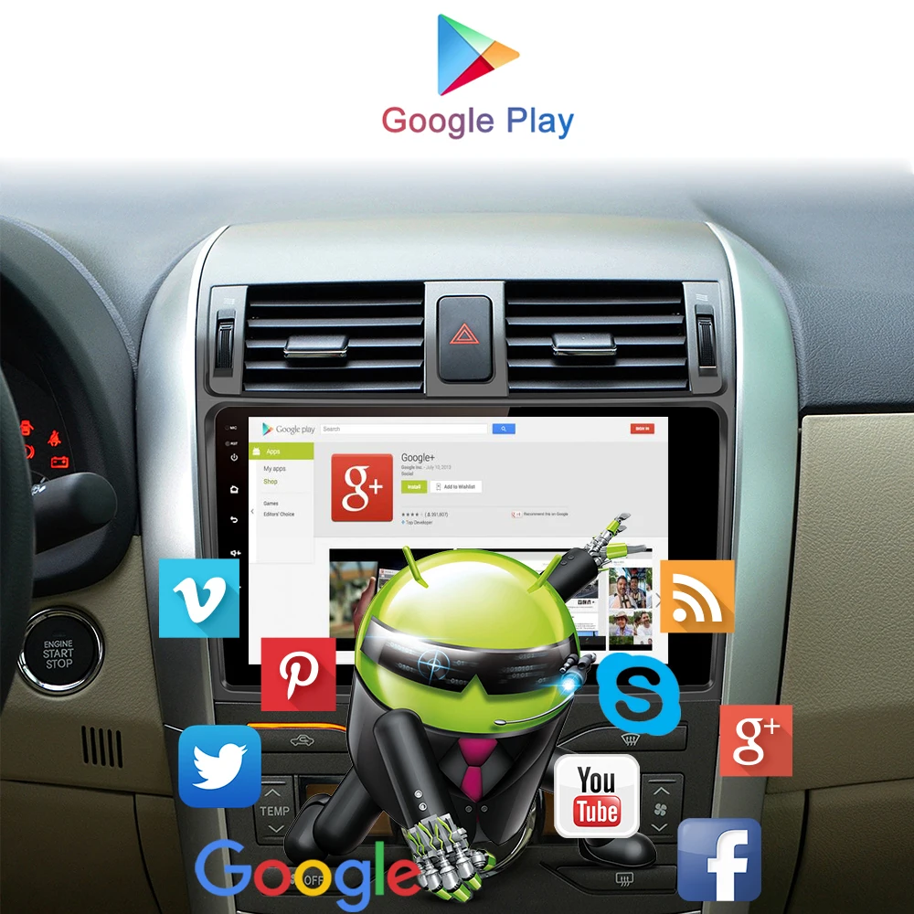 Android 9,1 автомобильный Радио мультимедийный плеер для Toyota Corolla E140/150 2007 2008 2009 2010 2011 2012 2013 Авторадио Стерео gps Navi