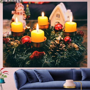 

Christmas Tapestry cute Wall Hanging festival fashion style fashion goblen Home Decor kid's room red Christmas tree wall towel