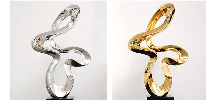 Современная Скульптура Гальваническая скульптура из смолы абстрактная скульптура мраморная основа статуи для украшения дома аксессуары для украшения