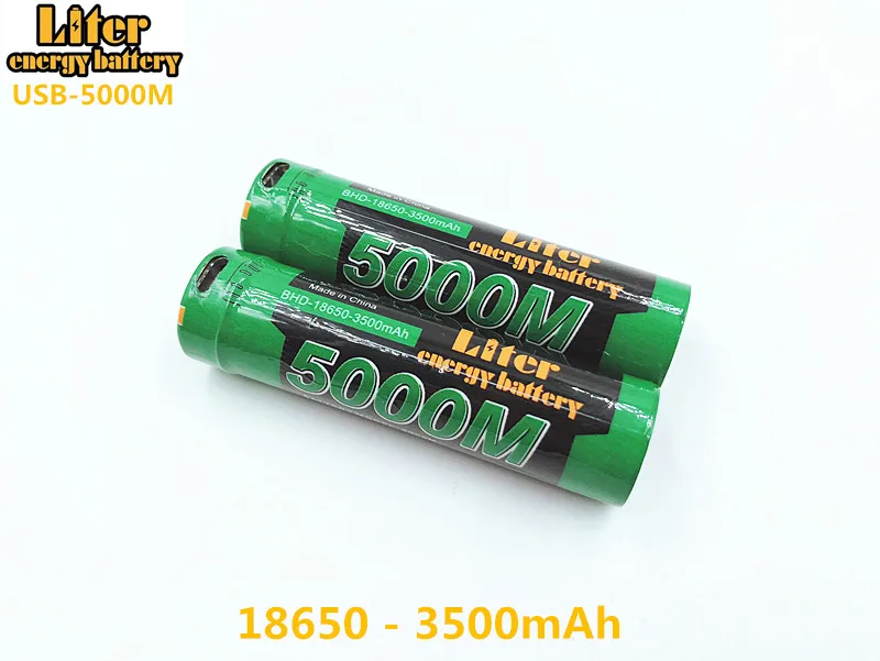 USB 5000M Micro USB 18650 3,7 V 3500mAh литий-ионная аккумуляторная батарея 4 Светодиодный индикатор power bank батарея Мобильная Зарядка батарея - Color: 2pcs