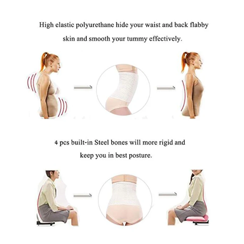 Корректирующее белье для тела со стальными косточками, корсет для талии, пояс размера плюс, для женщин, послеродовой пояс для похудения живота, моделирующий ремень, Корректирующее белье