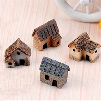 

ZOCDOU 4 Pieces House Building Home Cute Room Small Statue Home Decoration Accessories Miniature Children Decor Crafts Figurines