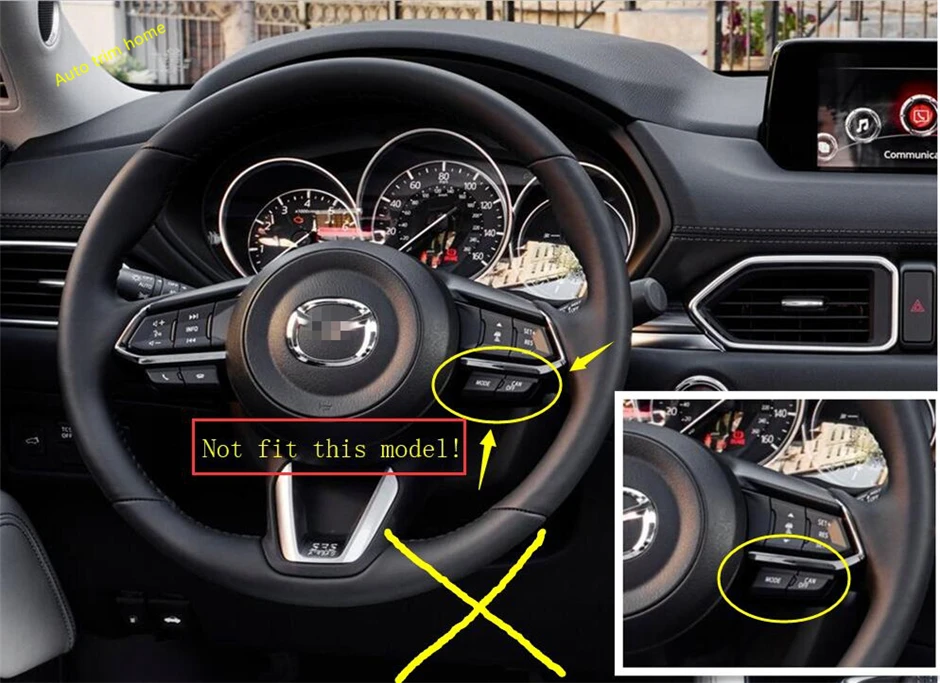 Lapetus обновление интерьера для Mazda CX-9 CX9- ABS Матовый/углеродное волокно стиль украшение рулевого колеса автомобиля рамка отделка