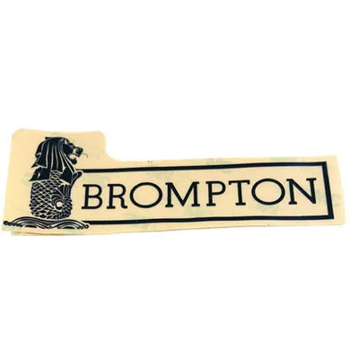 Brompton, металлическая наклейка на велосипед, бирки в сингапурском стиле, рама на велосипед, металлическая наклейка Merlion X crossbeam, квадратный знак - Цвет: Black