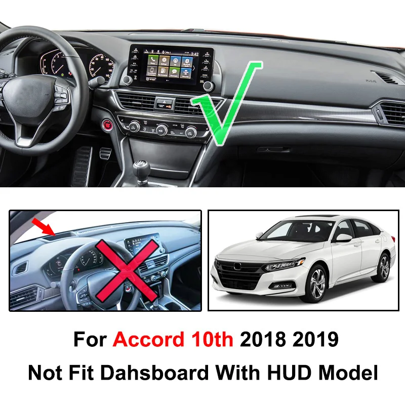 Чехол для приборной панели автомобиля Honda Accord 10, коврик для приборной платформы, ковры, защита от солнца, аксессуары для подушки