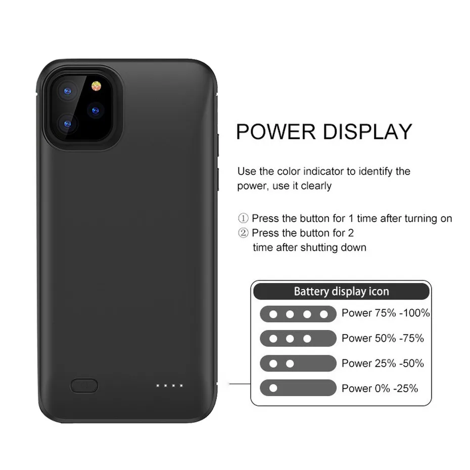 PINZHENG 4000 мАч ультра тонкий чехол для аккумулятора для iPhone 11 Pro Max чехол для зарядки для iPhone 11 Pro Max чехол для зарядного устройства