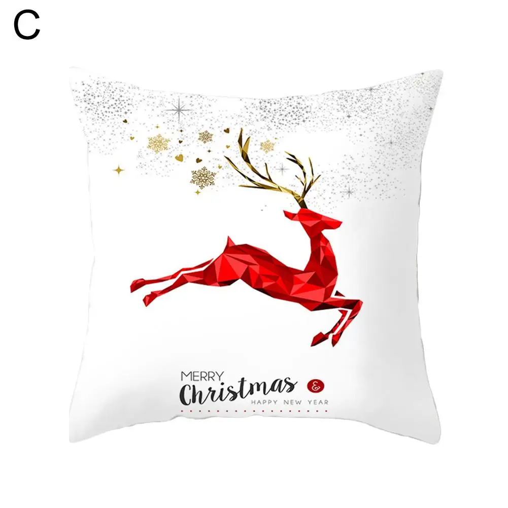 

Cushion Cover 45*45cm Christmas Deer Polyester Soft Throw Pillow Cover Sofa Pillowcase Merry Christmas Decorations For Home