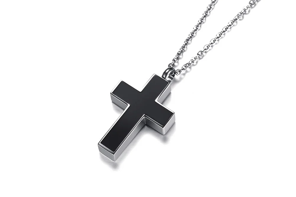 Cross Cremation Pendant Necklace 