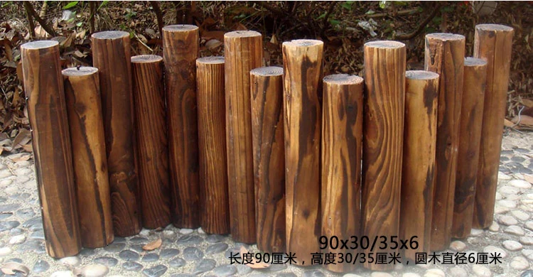 Anticorrosive Wood Small Bamboo Fence Hurdle Balcony Grow Flowers Garden Flower Pond Decorate Log Timber Pile Enclosure Fence
