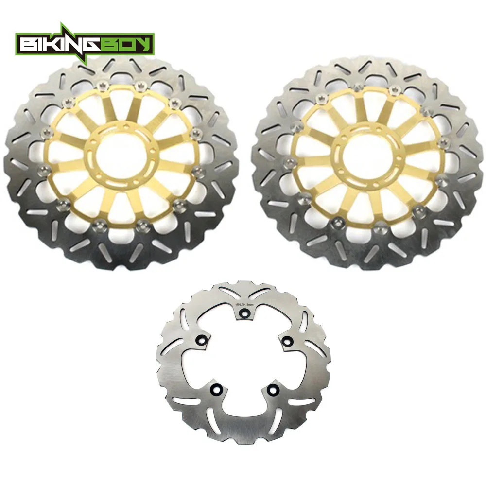 BIKINGBOY для DUCATI 1000 Desmosedici RR 2008 2009 989 Desmosedici RR 2007 2008 Полный Комплект Передние Задние тормозные диски роторы - Цвет: Wavy Gold