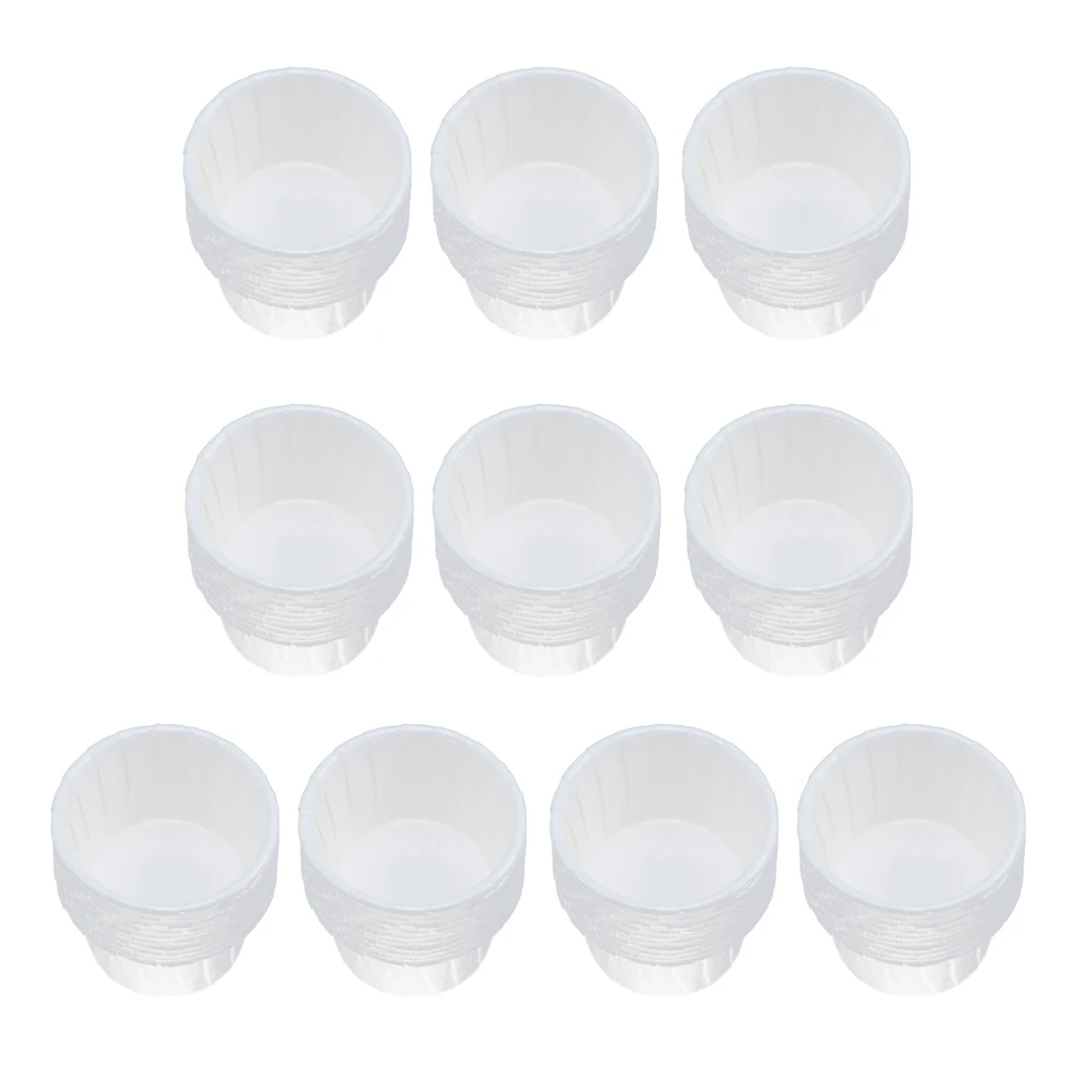 100x White Disposable Hard Beans Wax Beads Melting Bowl Containers for Waxing Hair Remover Pot Warmer - Keep Warmer Clean