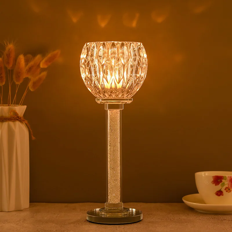 Brand New Crystal Cut Glass Candlestick Candle Holder Candle Stand Tea Light For Coffee Dining Table Centerpieces Wedding CH166