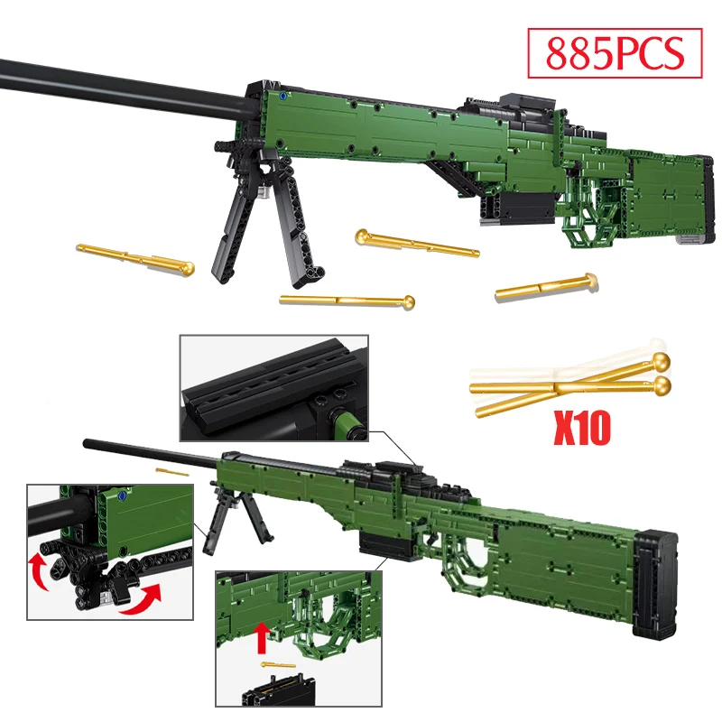 DIY WW2 строительные блоки военный технический пистолет AWM 98K модели пистолетов