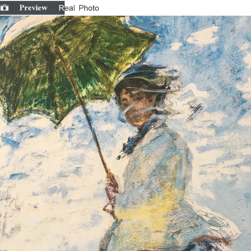 Женщина с зонтиком Madame Monet и ее сын Клода Мона классический художественный холст печать живопись плакат Настенные картины Домашний декор