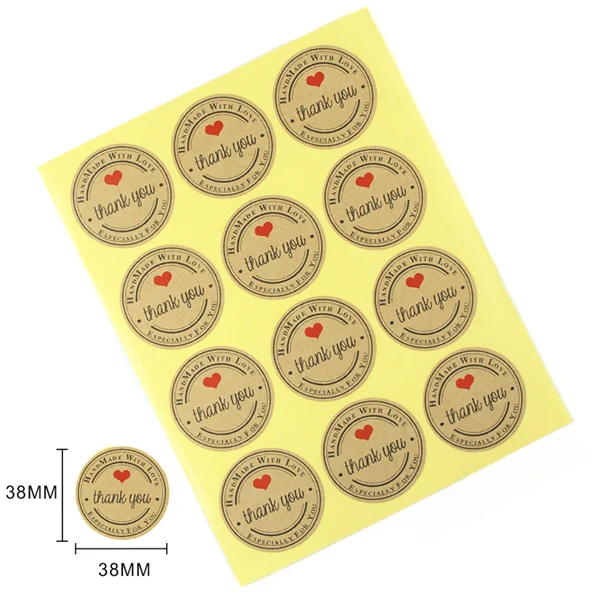 Цветочные наклейки спасибо стикер Круглый прямоугольник Сделано с любовью стикер s вечерние ручной работы торт средство герметизации упаковки Lables 10 листов - Цвет: 6