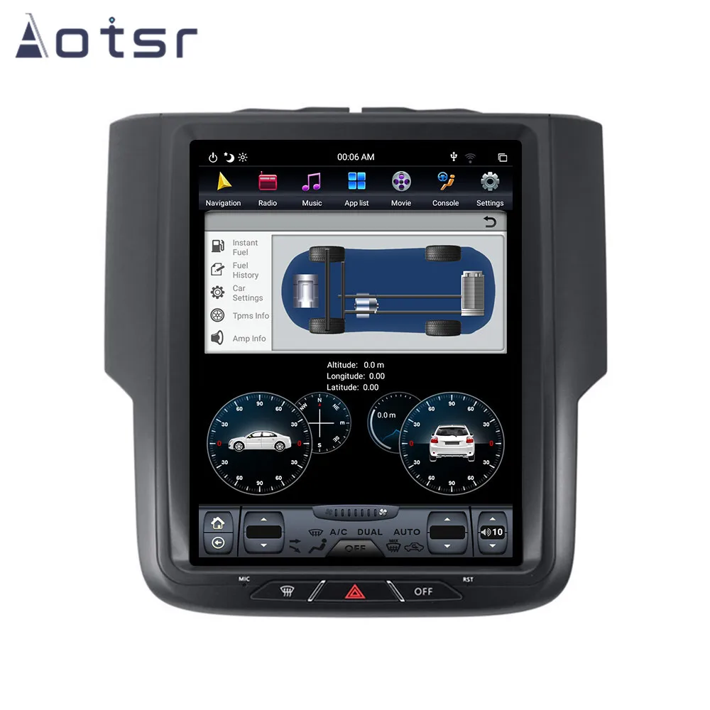 AOTSR 10,4 дюймов wifi DSP Android 8,1 Tesla стиль автомобиля gps навигация для Dodge ram- мультимедиа плеер Радио HD