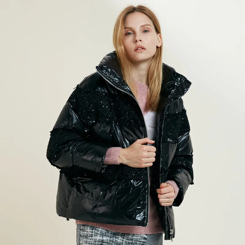 Retro Women's Winter Down Jacket Short Parkas 2020