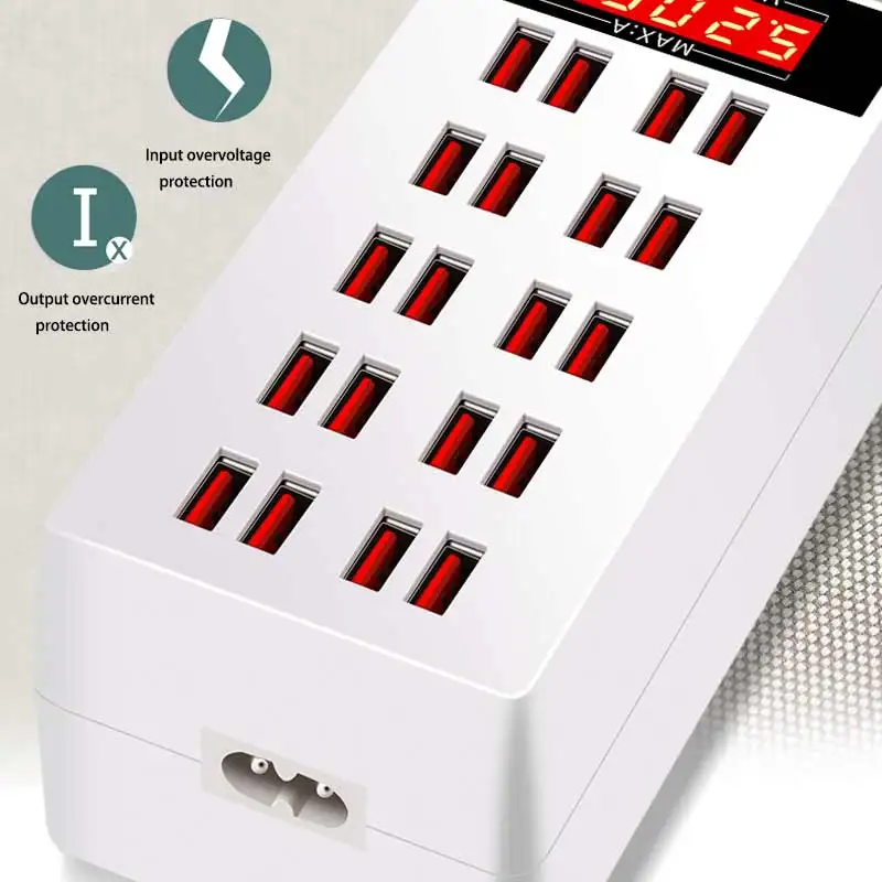 USB Зарядное устройство для телефона Мульти быстрая зарядная станция для huawei iphone Универсальный 20 usb-порт зарядное устройство для lcd дисплея для Европа США Великобритания Австралия штекер