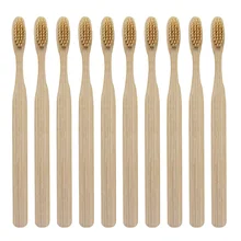 ABVP 20 шт. Экологически чистая деревянная зубная щетка из бамбукового волокна с деревянной ручкой зубная щетка для отбеливания, 10 шт. Радужная и 10 шт. желтая