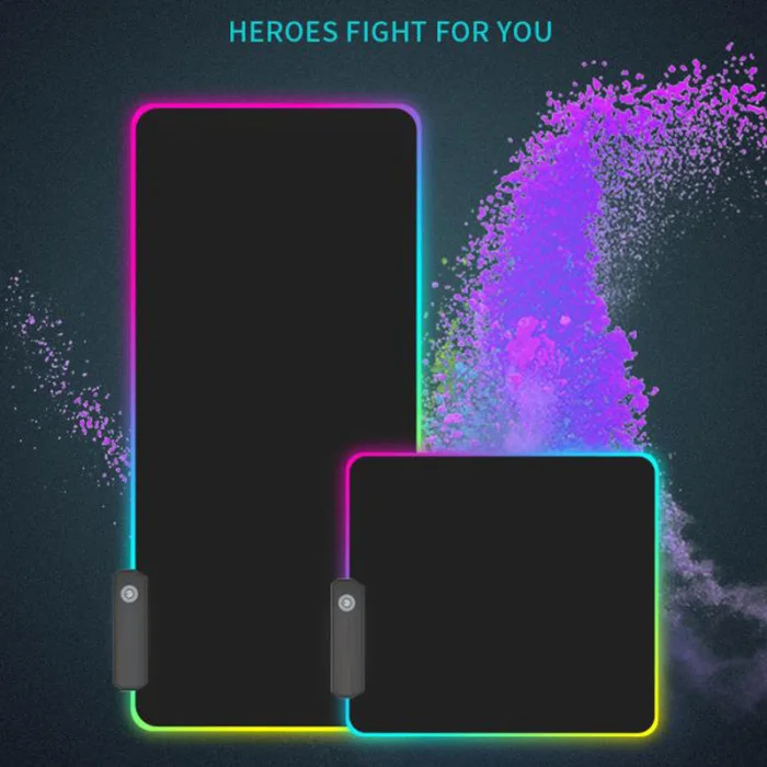 Игровой коврик для мыши RGB светящийся светодиодный Противоскользящий Красочный для ПК компьютера ноутбука LHB99
