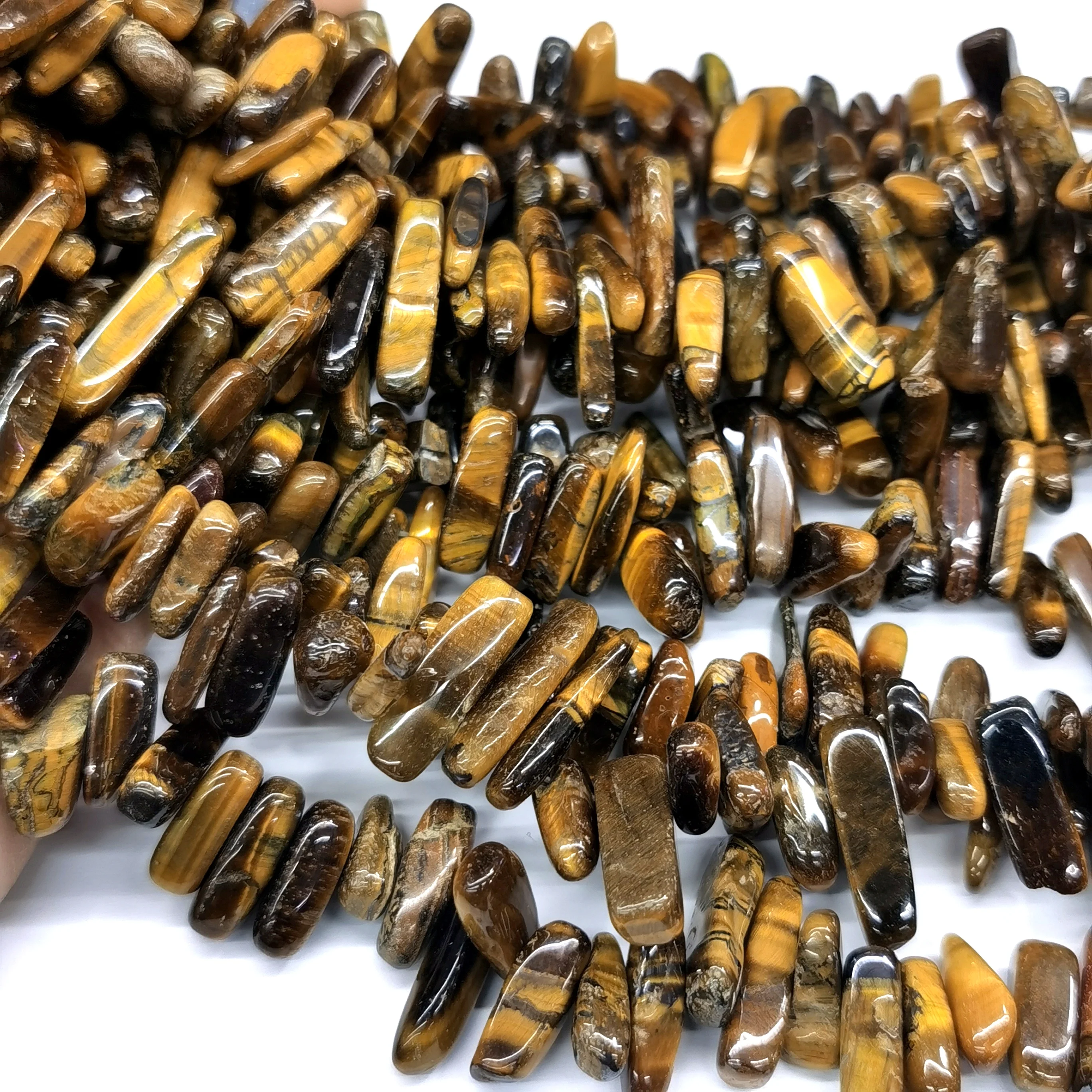 

7: 22 Natural Yellow Tiger Eye long Tooth DIY must be long chain