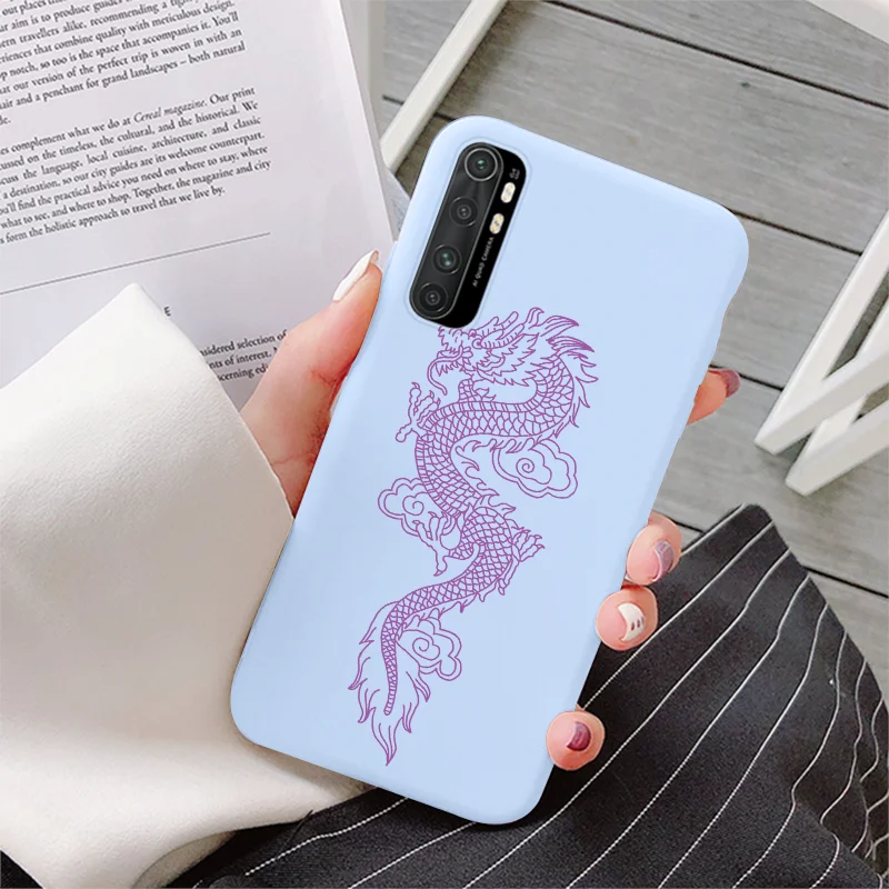 For Xiaomi Mi Note 10 Lite Case 6.47" Soft Silicone Back Cover For Mi Note10Lite MiNote10Lite Flower Dinosaur Protective Bumper samsung flip cover Cases & Covers