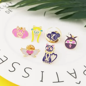 

Anime Sailor Moon Alloy Dripping Cat Cartoon Pin Cosplay Badge Cartoon Collect Backpacks Bags Badges Button Brooch Pins