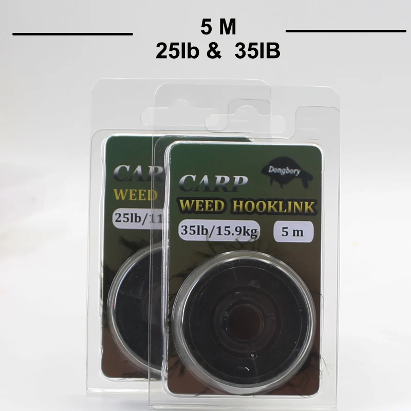 5m Carp Fishing Weed Hook Link Line 25 35Lb for Hair Rig Hooklink Carp Chod Fishing Tackle Line fishing line fishing tackle