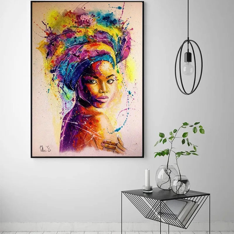 

Abstract Feather Wall Art Canvas Painting Woman Print Hanging Picture For Living Room Home Decoration