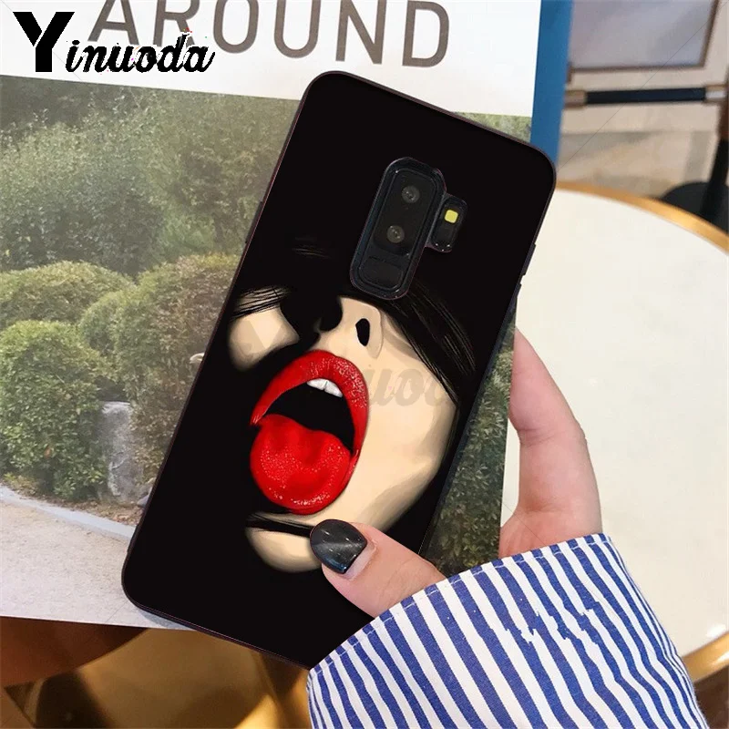 A5 Yinuoda сексуальная девушка красный Стикеры-губы, корпус под плетенную сумку чехол для телефона для samsung S9 S9 плюс S5 S6 S6edge S6plus S7 S7edge S8 S8plus - Цвет: A5