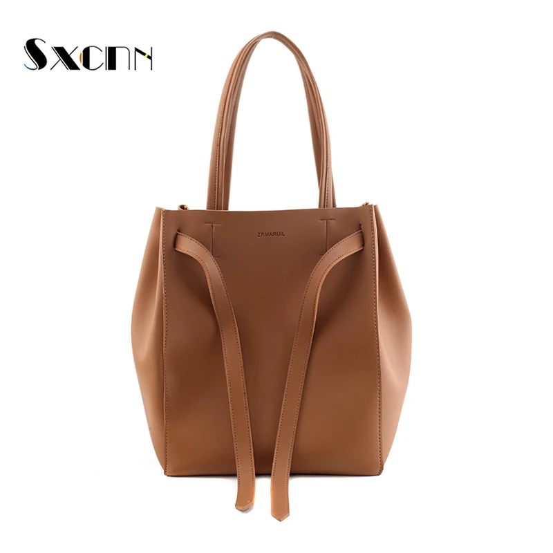 

Ladies PU leather 2019 new Korean version of the retro port wind shoulder Messenger bag chain wild bucket bag