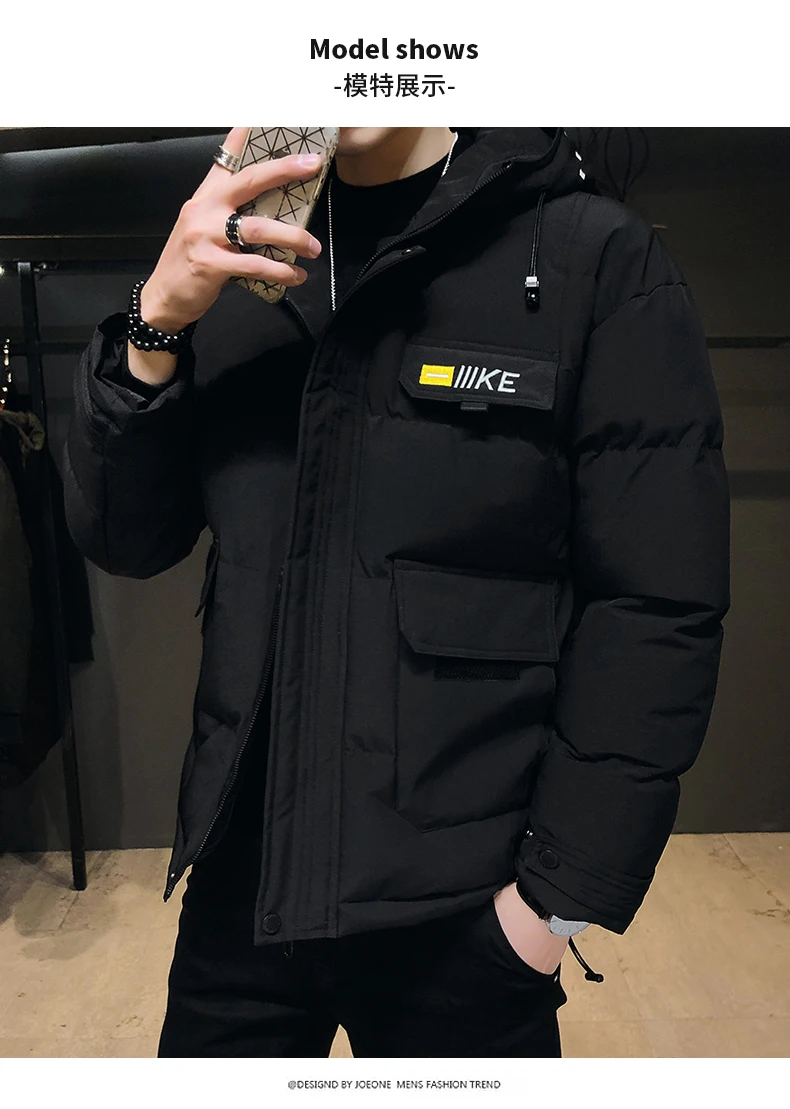 Liketkit Men's Winter Parkas Male Pockets Solid Thick Safari Hooded Jackets Coats Men Oversize Windbreaker Plus Size L-8XL