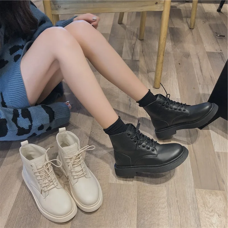 

Shoes Martin 2019 Trendy Shoes England New Style Sub-Women's Boots Women's Autumn And Winter Monsoon Retro Rubber Motorcycle Boo