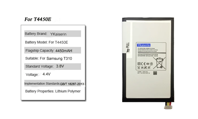 Ykaiserin High Quality Smart Phone Replacement Battery T4450E For Samsung GALAXY Tab 3 8.0 SM T310 T311 4450mAh