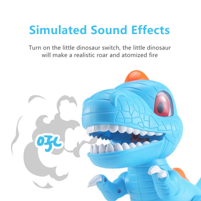 Atomized Fire-Breathing Dinosaur Cool Light Simulation Sound Effect Fall Resistance Smooth Body Dynamic Music Electric Kid Toy