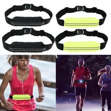 Unisex Running LED Flash Belt Outdoor Travel Waist Bag Carrying Money Mobile Phone Keys Waistband For Outdoor Sports At Night