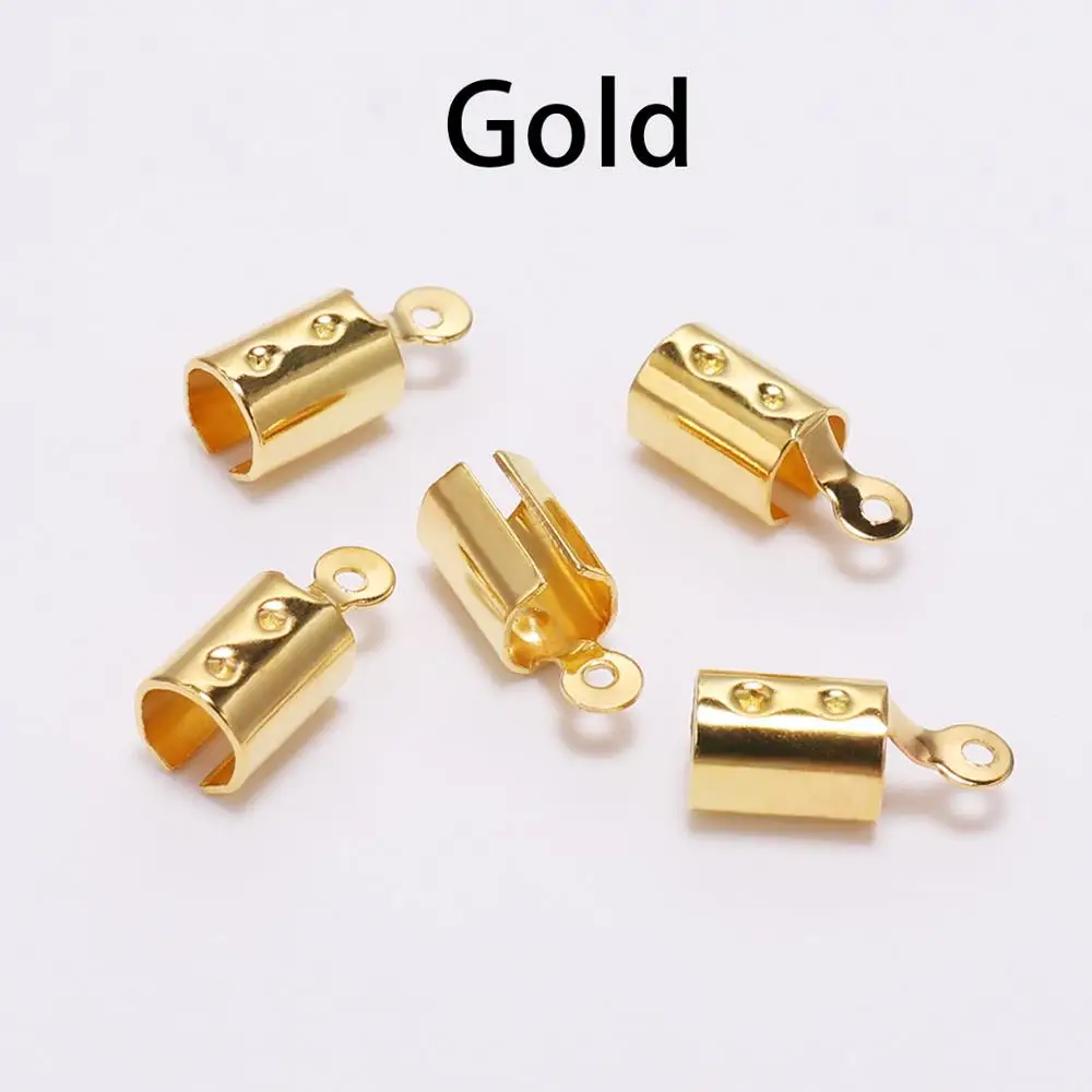 Gold 200 шт/партия латунные концевые крепежные элементы для страз цепи согнутые концы провода разъем крепеж для DIY ювелирных изделий - Цвет: Gold
