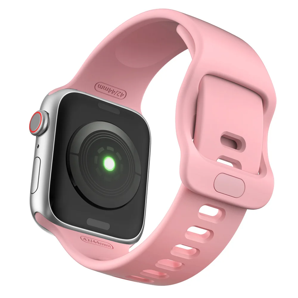 Спортивный силиконовый ремешок для iwatch 38 мм 42 мм Резиновый сменный Браслет для Apple watch 40 мм 44 мм серия 5 4 3 2 1 - Цвет ремешка: Pink