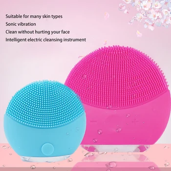 

Electric Facial Cleansing Skin Cleaner Instrument Soft Silicone Vibrating Face Brush for Deep Cleansing Waterproof Washing Tool