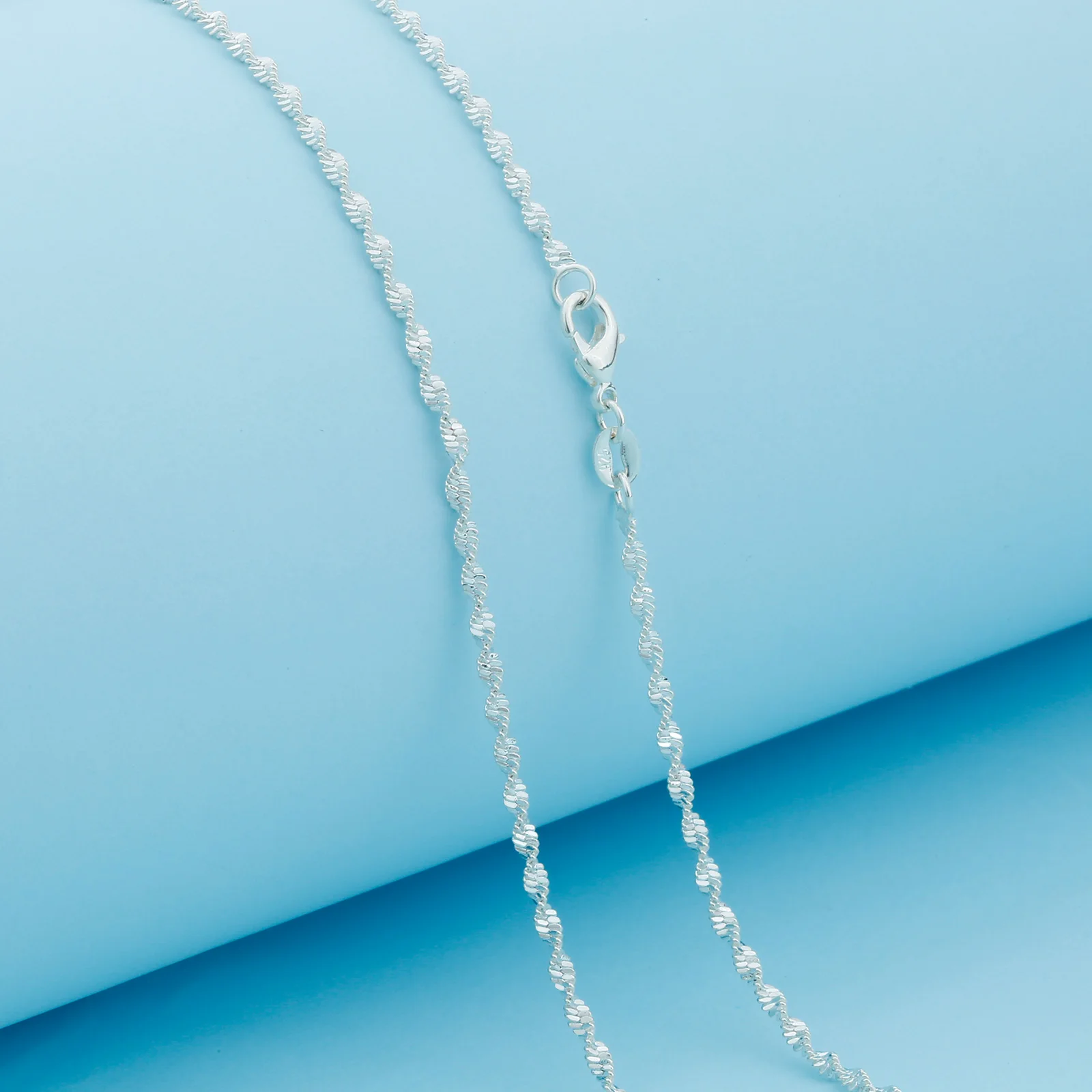 1/5PCS 16-30inches 925 Sterling Silver Double Water Wave Chain Necklace Long Necklaces Womens Mens Jewelry 2.5MM | Украшения и