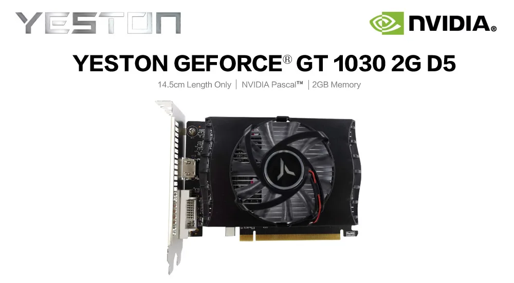 Yeston GeForce GT 1030 GPU 2 ГБ GDDR5 64 бит игровой настольный компьютер ПК видеокарты Поддержка PCI-E X4 3,0