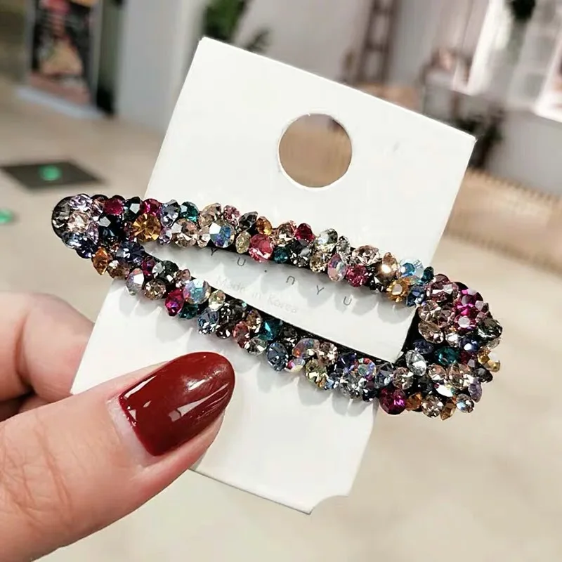 hair band for women New Popular Shiny Rhinestone Elegant BB Hair Clips Hairpin Women Girls Crystal Barrettes Accessories Hairclip Hairgrip Headdress silver hair clips