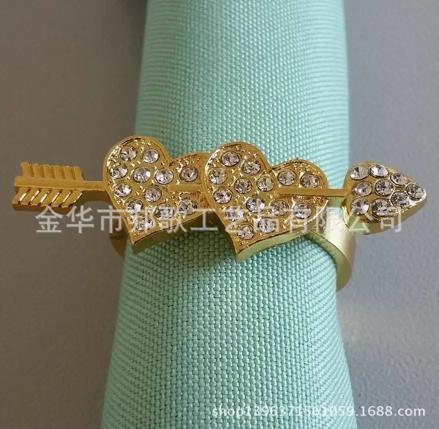 Blingbling кольцо для салфеток в настоящее время доступно ко Дню Святого Валентина салфетка пряжка инкрустация кристаллами ромбовидная салфетка кольца