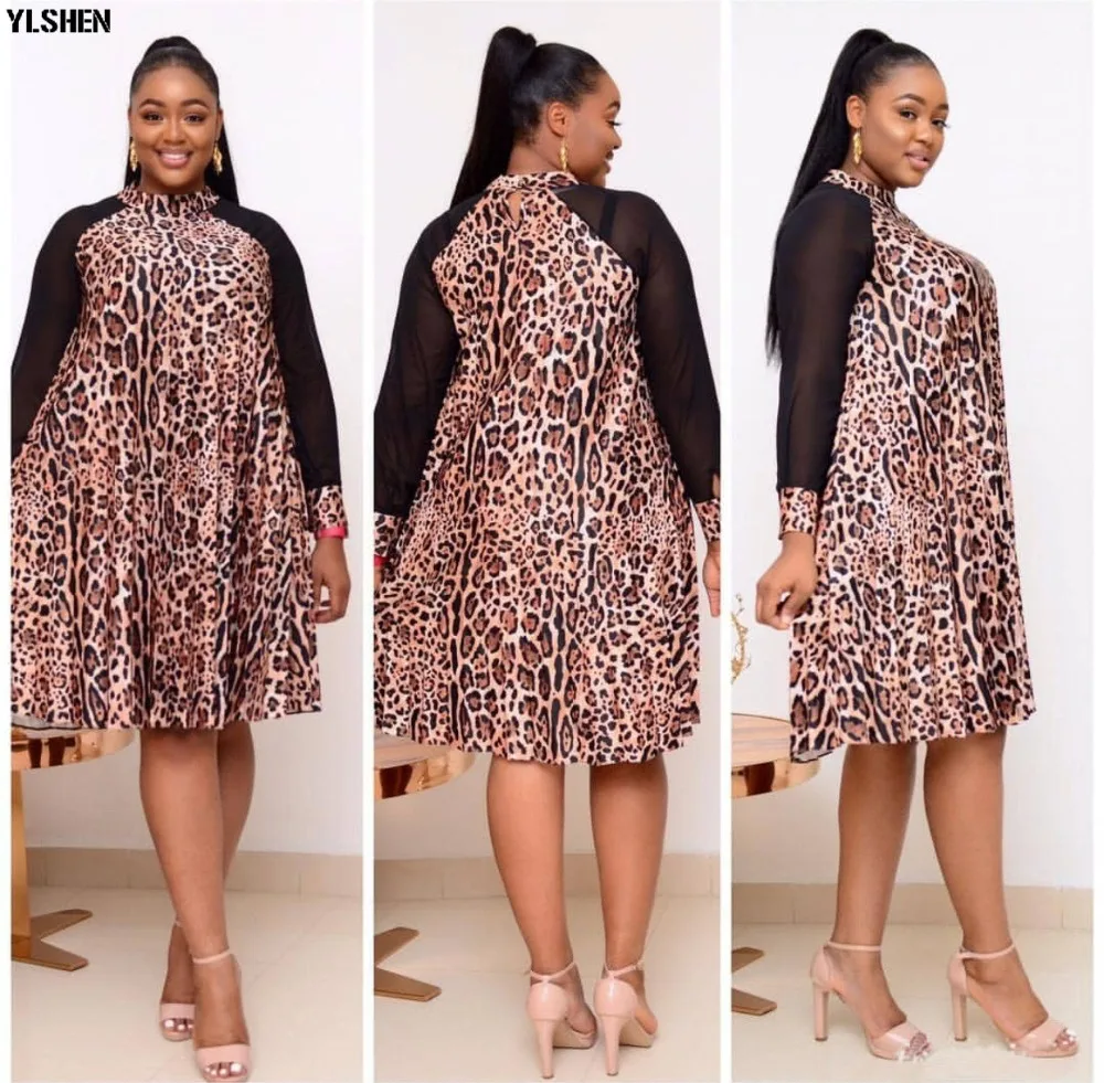 Print Ankara African Dresses for Women Dashiki Mesh Long Sleeve African Clothes Kenya Dress Clothing Basin  Riche Robe Africaine11