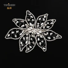 TOPQUEEN HP248, роскошная Серебряная повязка для волос с большим цветком, кристальная Женская Ювелирная тиара, головная повязка ручной работы, свадебные аксессуары для волос