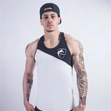 Мужской жилет для занятий фитнесом, дышащий, впитывающий пот Хлопок, облегающий, спортивный, облегающий, с вырезом лодочкой, эластичный, i-образный жилет