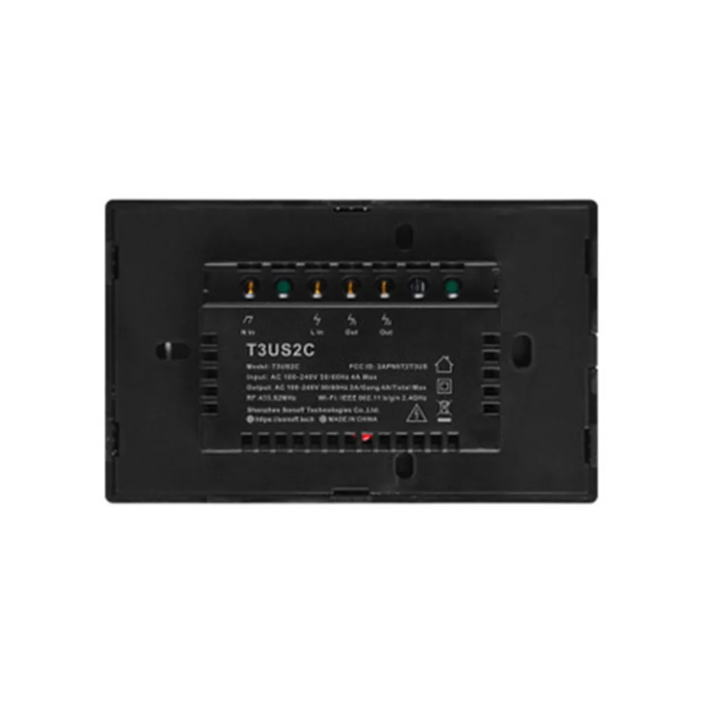 Интеллектуальный выключатель света SONOFF T3US TX Smart Wi-Fi настенный сенсорный выключатель Черный с границы умный дом 1/2/3 433 RF/Голосовое управление/приложение Управление работает с Amazon Alexa