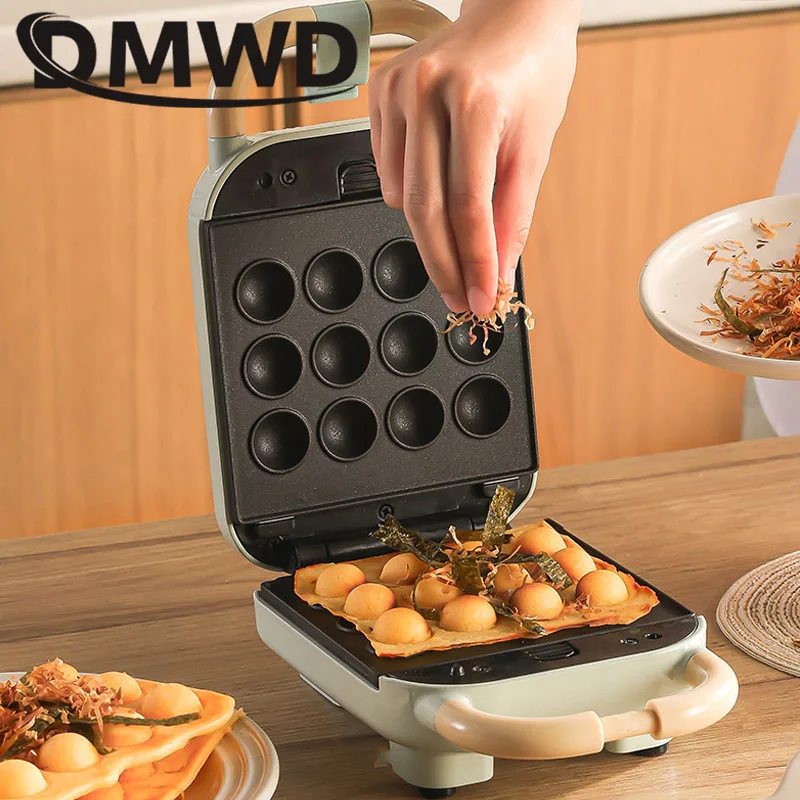 DMWD Multi-Function Breakfast Maker Electric Sandwich Machine Waffle Donuts Octopus Balls Taiyaki Light Food Machine 5 Plates waffle maker donut maker