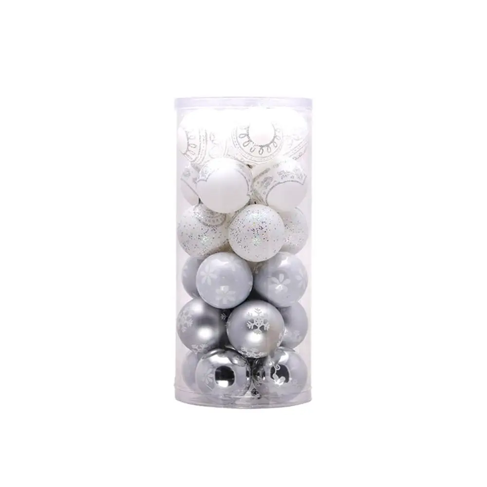 silver 24pcs Christmas decorations balls tree ornaments large foam Styrofoam decoration toys on the Christmas tree 6cm Ball Baubles new - Цвет: silver